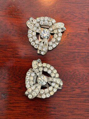 Pair of Art Deco Coro Craft rhinestone dress clips